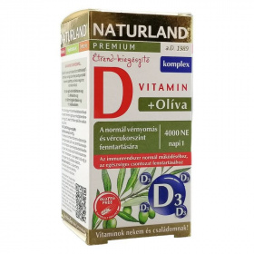 Naturland olíva levél kivonatot tartalmazó kapszula D-vitaminnal 60db