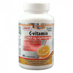 Jutavit C-vitamin 1000mg Forte rágótabletta + D3-vitamin + csipkebogyó kivonat 60db