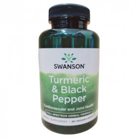 Swanson Turmeric Black pepper kurkuma és fekete bors komplex növényi kapszula 90db