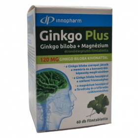 Innopharm Ginkgo Plus ginkgo biloba 120mg + magnézium filmtabletta 60db