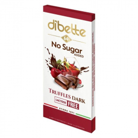 Diabette No Added Sugar laktózmentes konyakmeggyes trüffelkrémmel töltött étcsokoládé édesítőszerrel, eritrittel 80g