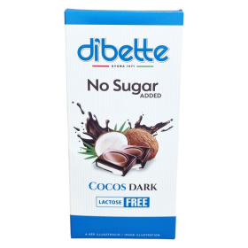 Dibette Cocos Dark étcsokoládé tábla - kókuszízű krémmel töltött 80g