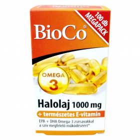 BioCo Omega-3 Halolaj 1000mg + E-vitamin kapszula 100db