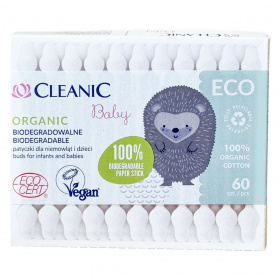 Cleanic baby eco organic biológiailag lebomló fültisztító 60db