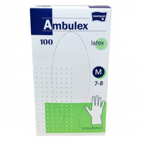 Ambulex latex vizsgálókesztyű (M, púderes) 100db