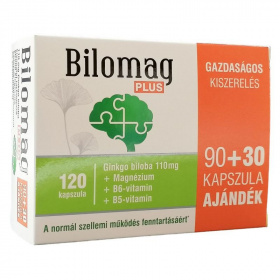 Bilomag plus ginkgo biloba (110mg) kapszula 120db