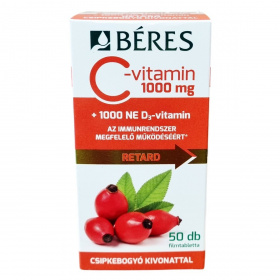 Béres C-vitamin 1000mg filmtabletta csipkebogyó kivonattal+D3-vitamin 50db