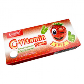 Bioeel C-vitamin 100mg eper ízű rágótabletta 20db