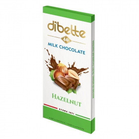 Diabette töltött tejcsokoládé - mogyoró 80g
