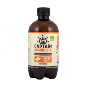 Captain Kombucha Bio fermentált zöld tea (élőflórával gyömbéres-citromos) ital 400ml