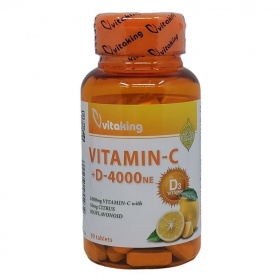 Vitaking Vitamin-C 1000mg + D-vitamin 4000NE tabletta 90db