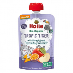 Holle bio gyümölcspüré, tropic tiger - alma, mangó, maracuja 100g