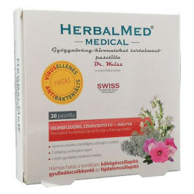 Dr. Weiss HerbalMed Medical gyógynövényes torokfertőtlenítő pasztilla 20db