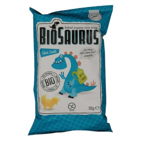 Biopont BioSaurus bio kukoricás snack - tengeri sós Junior 50g
