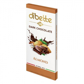 Diabette töltött étcsokoládé - mandula 80g